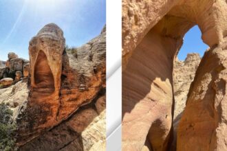 صخور وعر الطفيلة الوردية.. لوحات طبيعية تنحتها الرياح والسيول عبر آلاف السنين