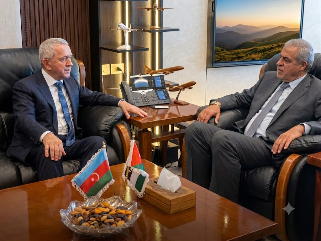صورة حول : رئيس مجلس مفوضي هيئة تنظيم الطيران المدني يبحث سبل التعاون وتذليل التحديات التشغيلية مع السفير الأذربيجاني رئيس مجلس مفوضي هيئة تنظيم الطيران المدني يبحث سبل التعاون وتذليل التحديات التشغيلية مع السفير الأذربيجاني