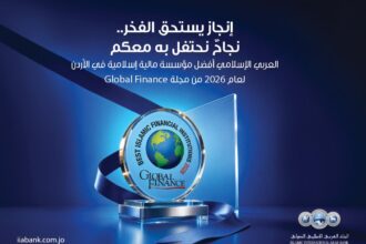 البنك العربي الإسلامي الدولي يحصل على جائزة أفضل مؤسسة مالية إسلامية في الأردن لعام 2026