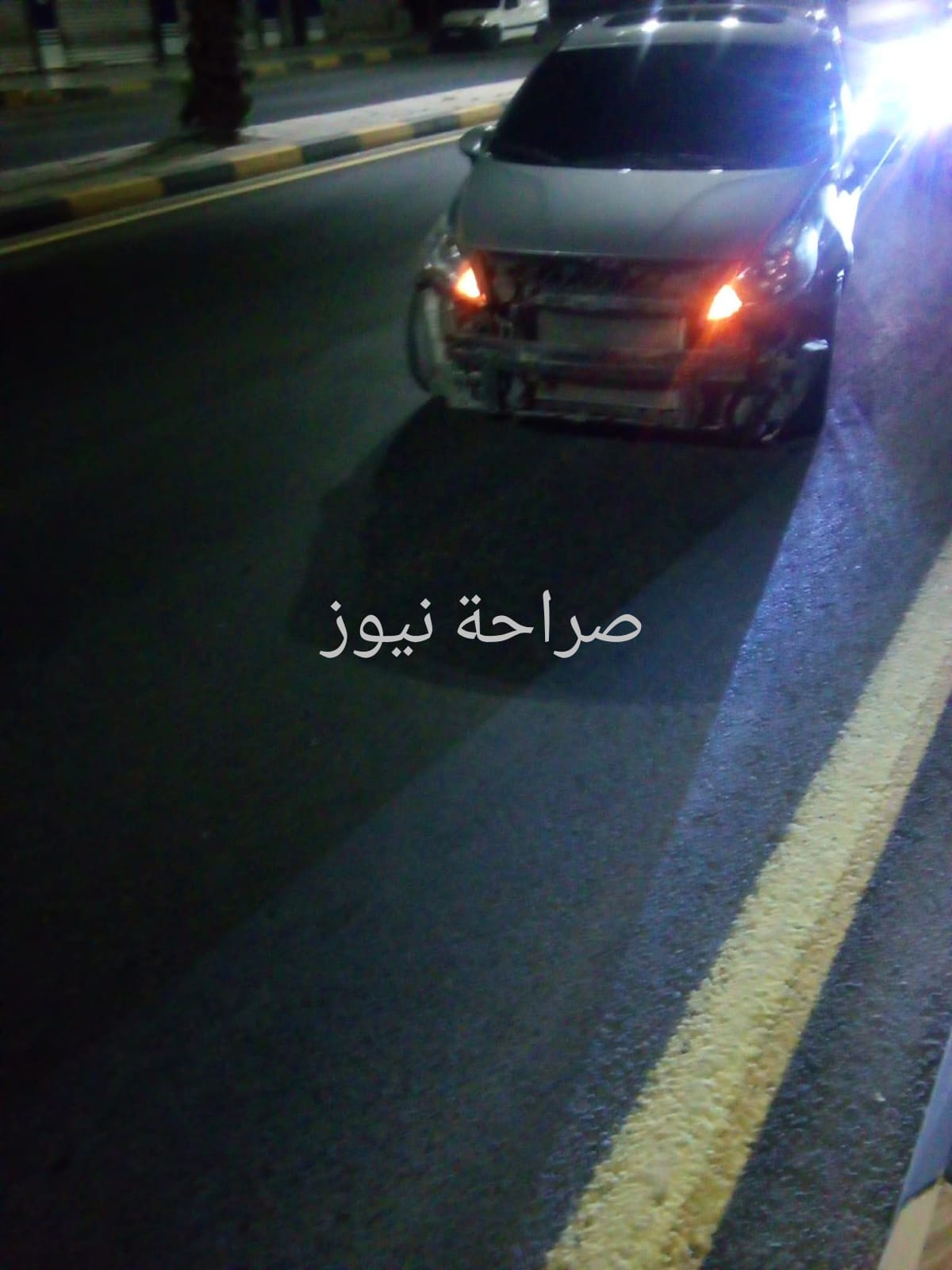 تصادم في رأس العين.. عائلة تنجو بأعجوبة دون إصابات (صور)