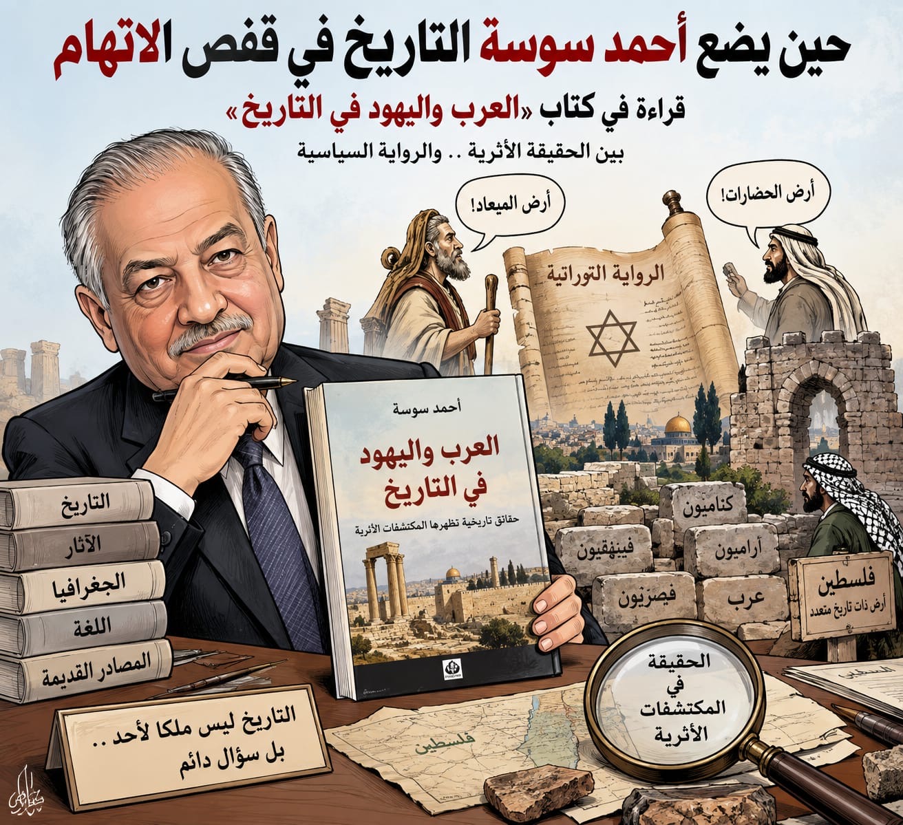 صورة حول : أحمد سوسة و«العرب واليهود في التاريخ»… حين يوضع التاريخ نفسه في قفص الاتهام أحمد سوسة و«العرب واليهود في التاريخ»… حين يوضع التاريخ نفسه في قفص الاتهام